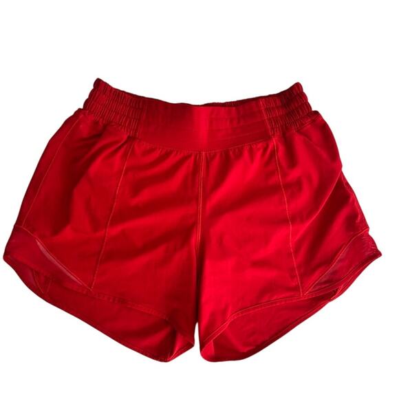 Lululemon Hotty Hot Short Size 4 *High-Rise Long 4" Dark Red Run Gym - Picture 2 of 6